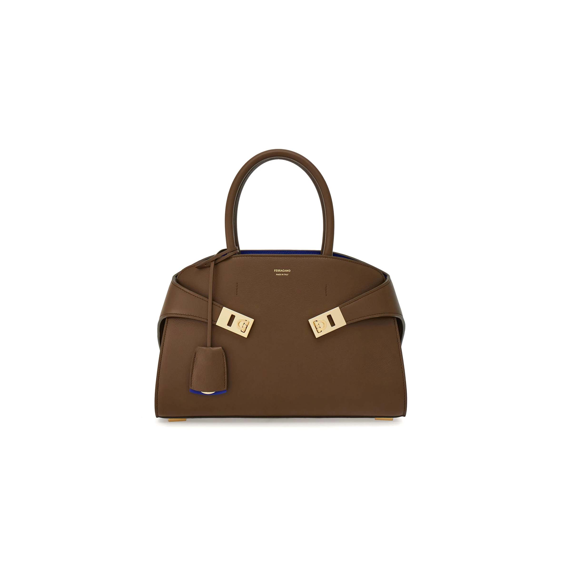 FERRAGAMO SMALL HUG LEATHER TOTE BAG (31.5*22*19cm) 